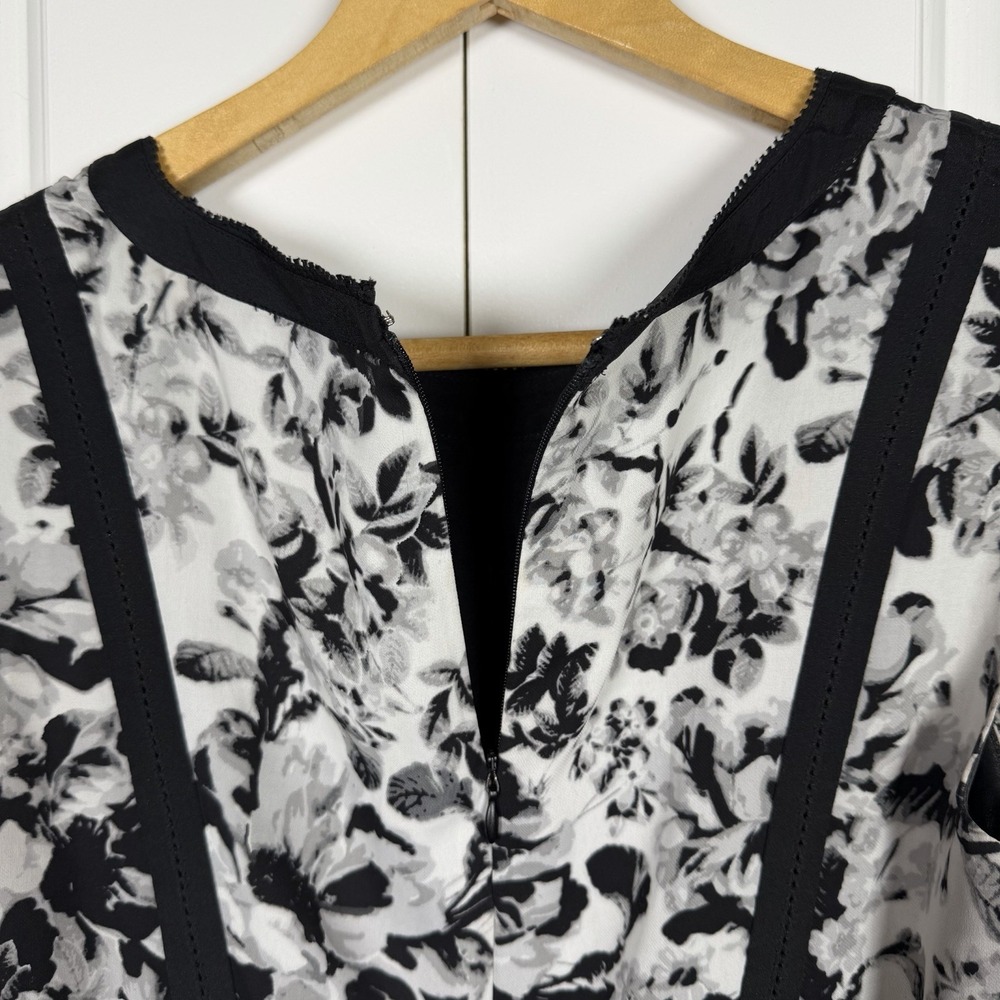 Talbots A Line Floral Black White Dress Sleeveless Lined Women's Size 6 - Picture 5 of 8